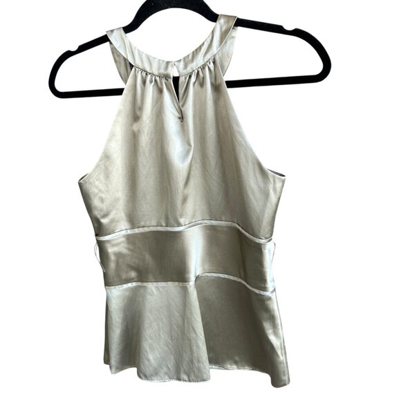 Ann Taylor Gold Satin Halter Top Size 2 - Picture 2 of 9
